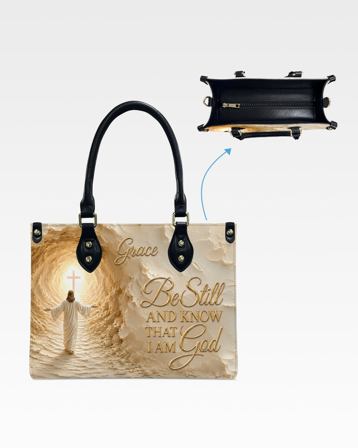 Be Still and Know That I Am God Leather Handbag
