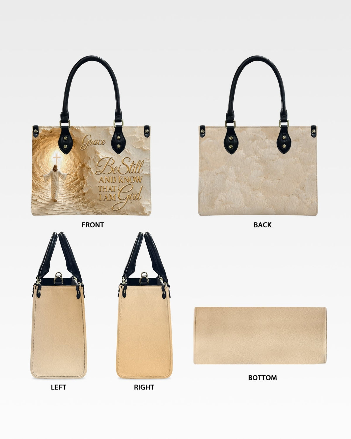 Be Still and Know That I Am God Leather Handbag