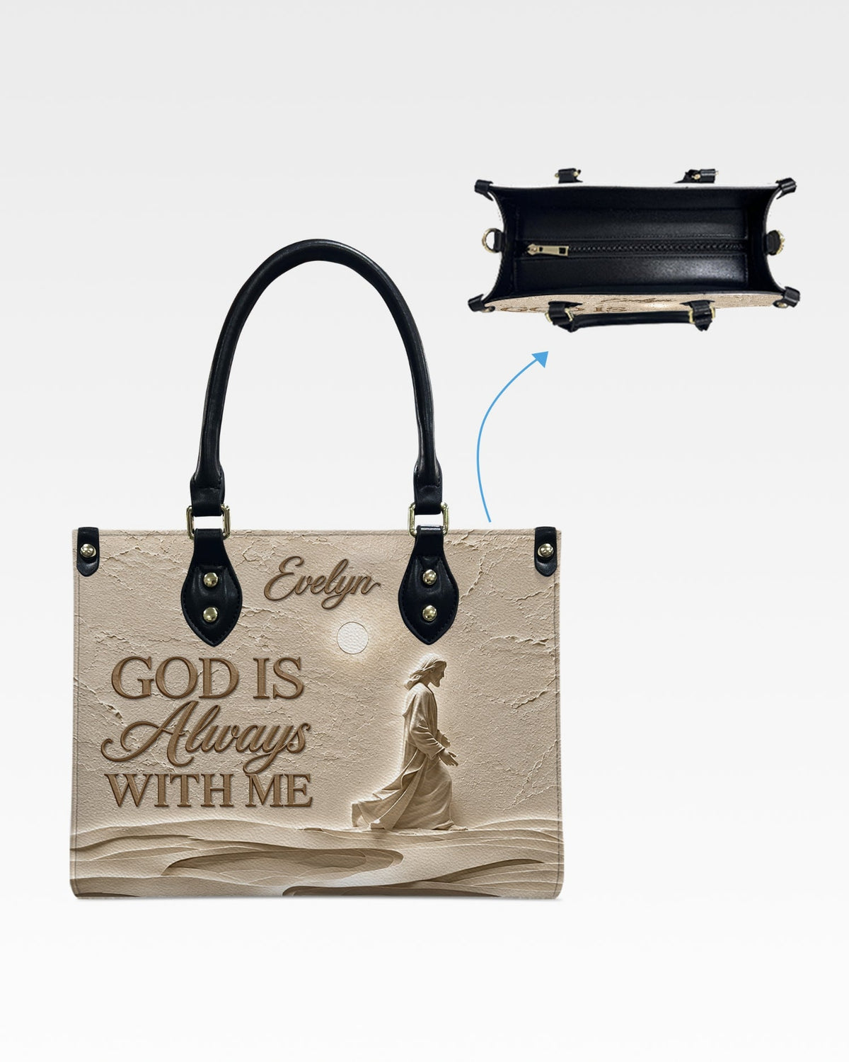 God Is Always With Me Christian Leather Handbag