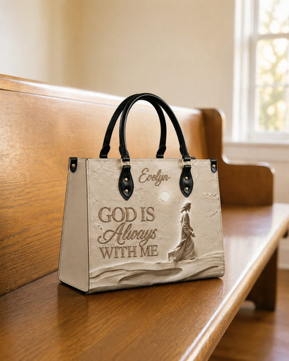 God Is Always With Me Christian Leather Handbag