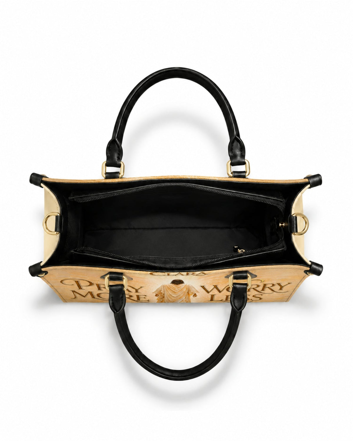 Pray More Worry Less Jesus Leather Handbag