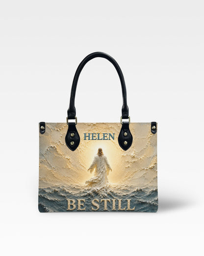Be Still Christian Leather Handbag