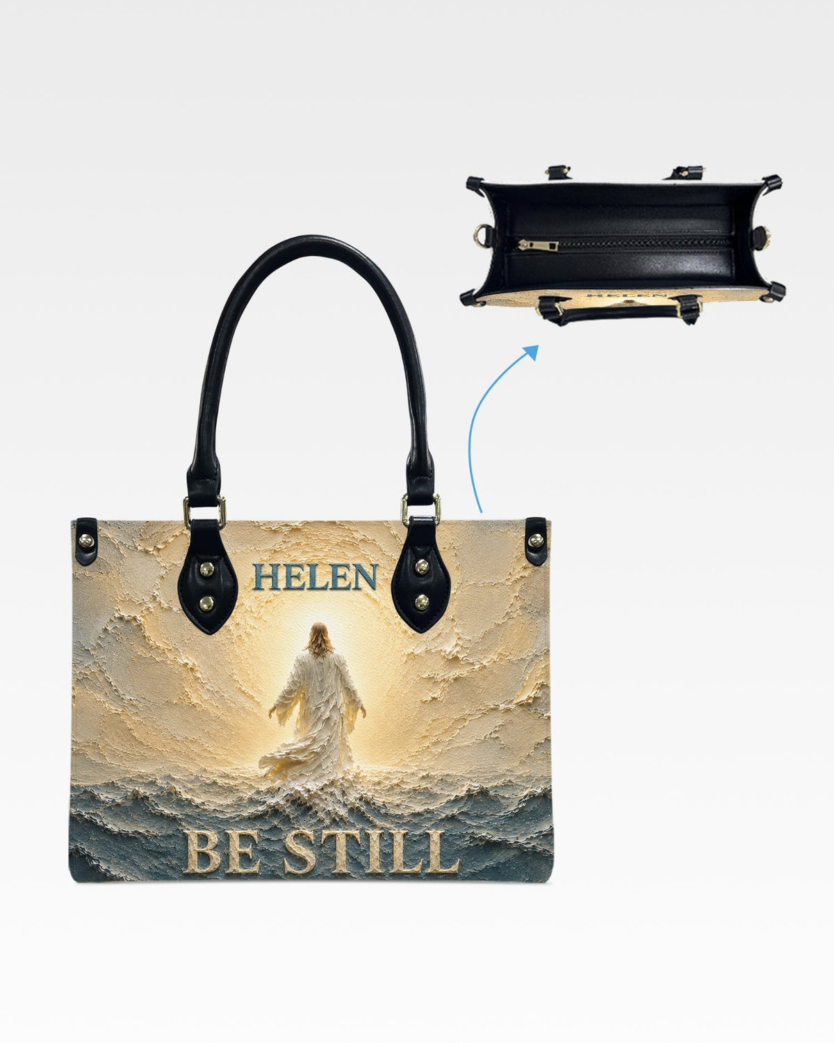 Be Still Christian Leather Handbag