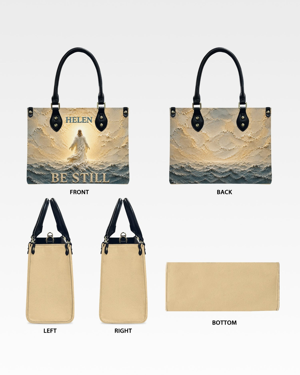 Be Still Christian Leather Handbag