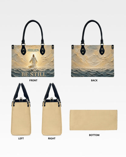 Be Still Christian Leather Handbag