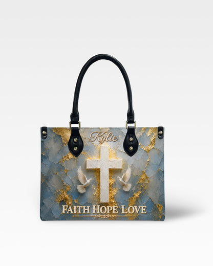 Faith Hope Love Leather Handbag