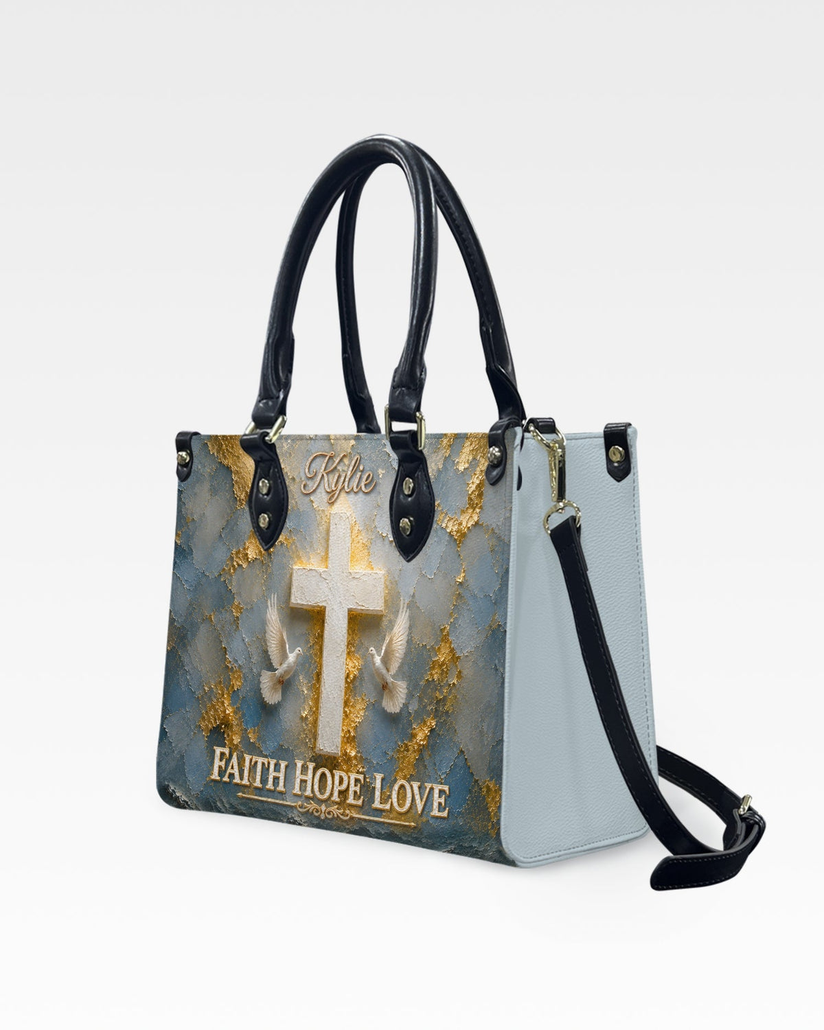 Faith Hope Love Leather Handbag