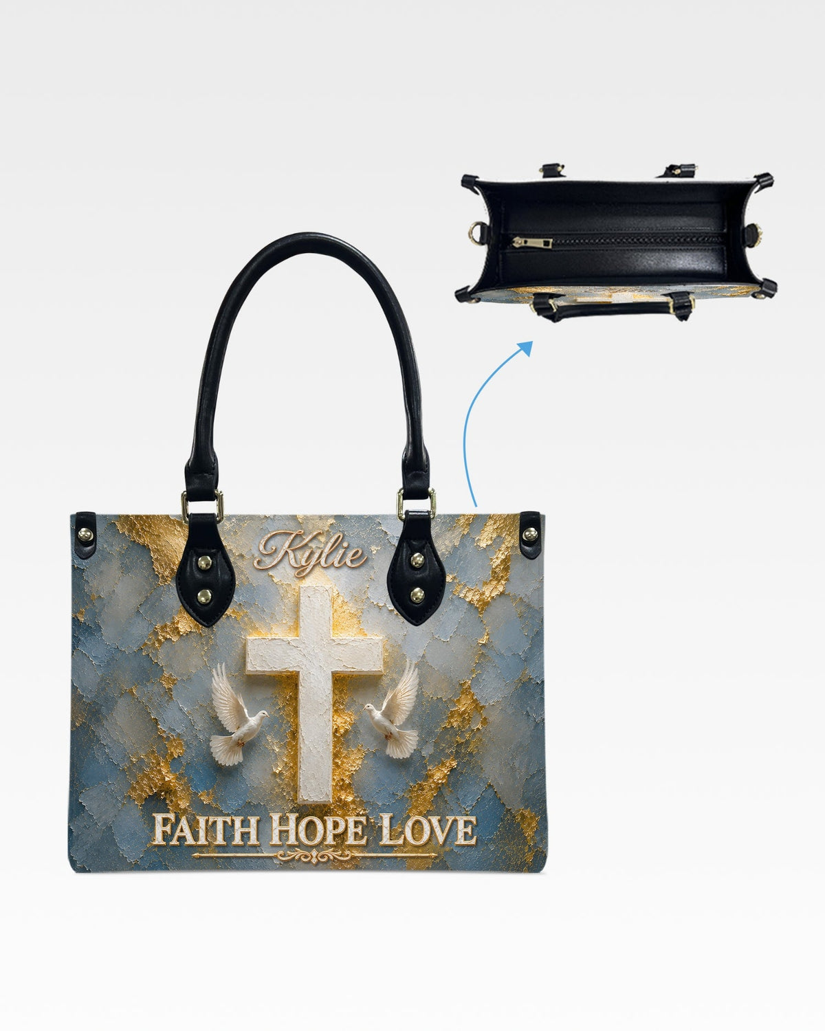 Faith Hope Love Leather Handbag