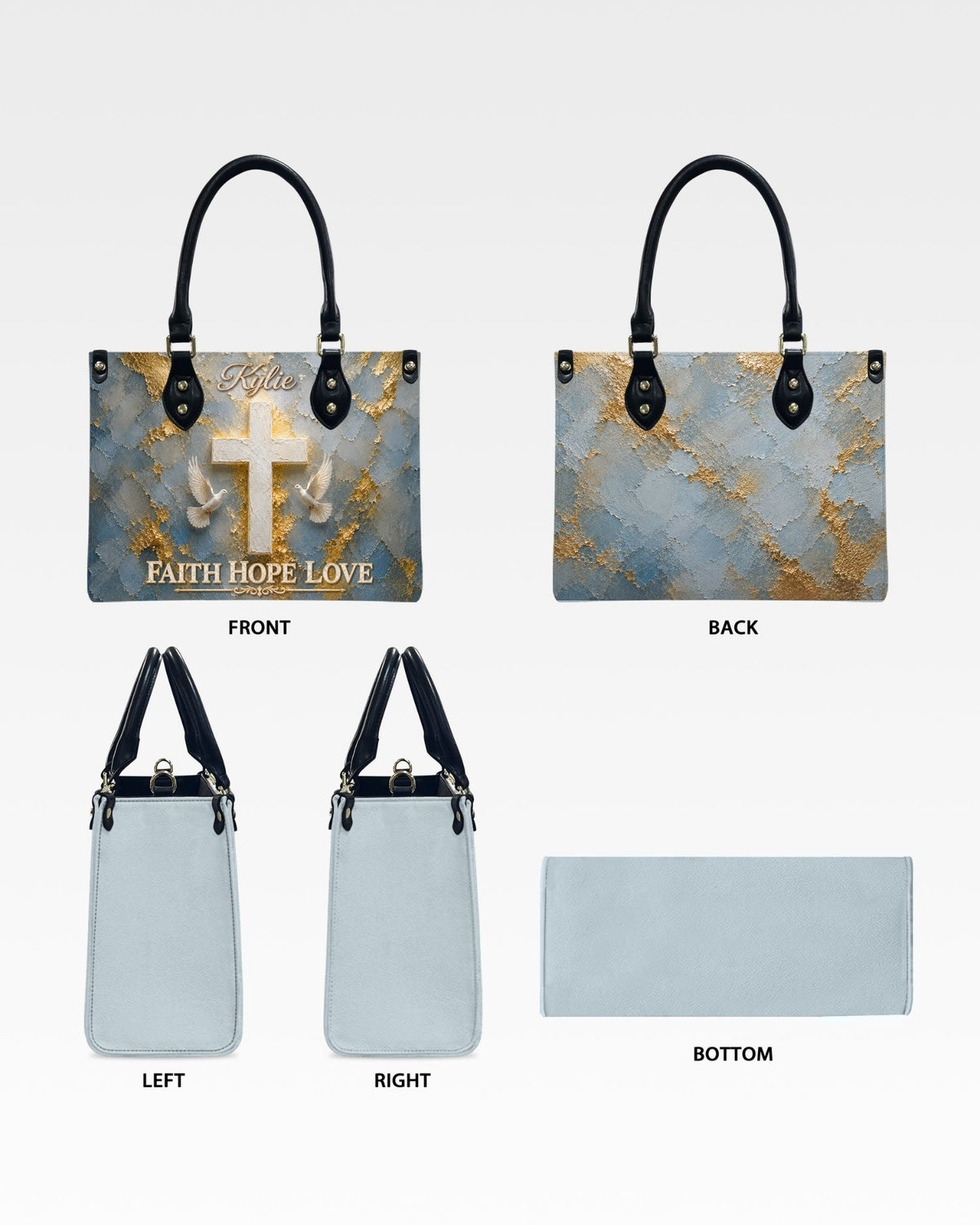 Faith Hope Love Leather Handbag