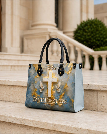 Faith Hope Love Leather Handbag