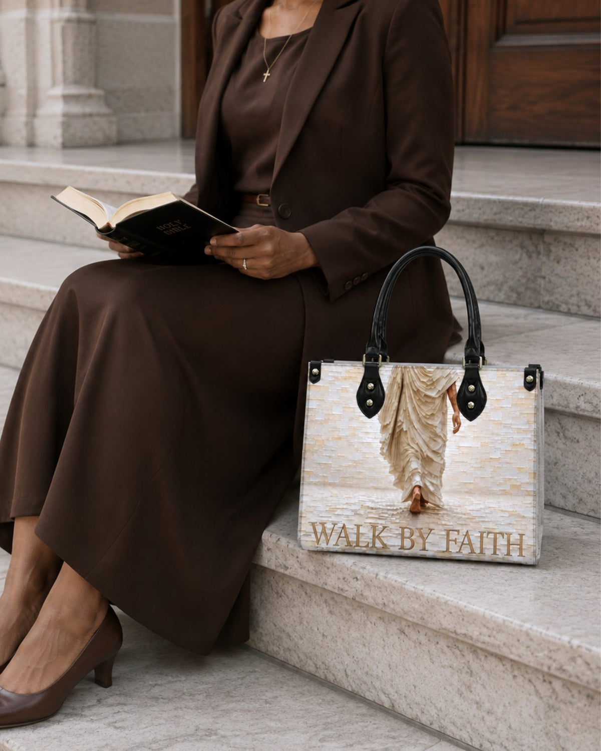 Walk By Faith Christian Leather Handbag