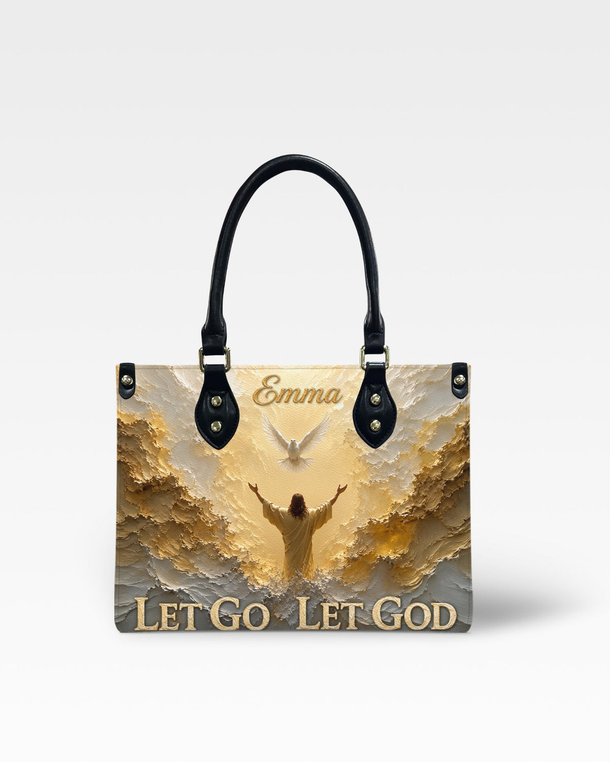 Let Go Let God Christian Leather Handbag