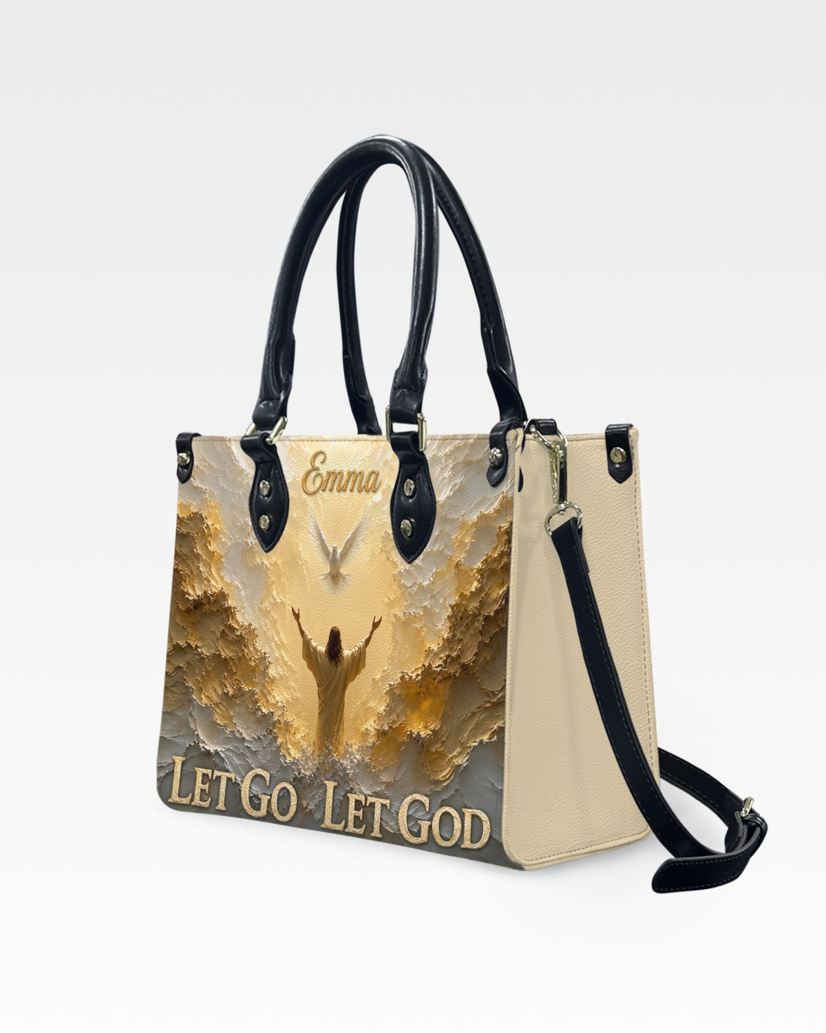 Let Go Let God Christian Leather Handbag
