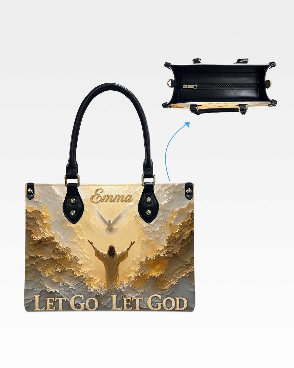 Let Go Let God Christian Leather Handbag