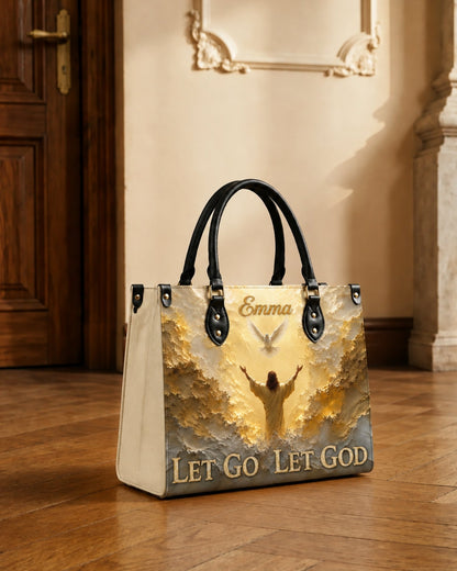Let Go Let God Christian Leather Handbag