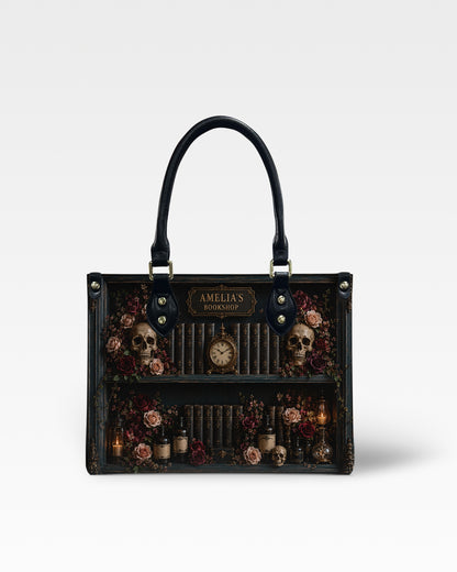 Dark Academia Skull Leather Handbag