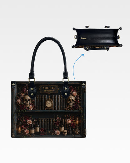 Dark Academia Skull Leather Handbag