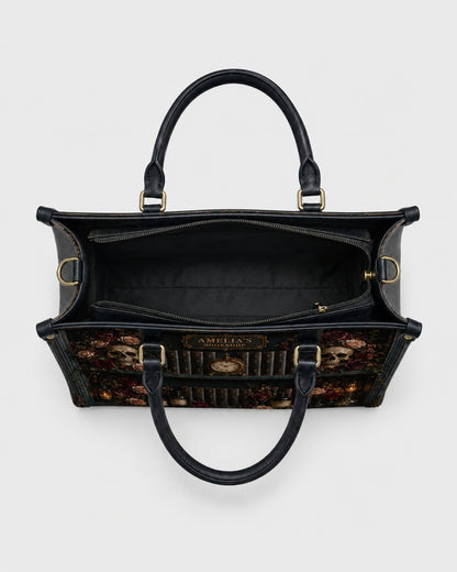 Dark Academia Skull Leather Handbag
