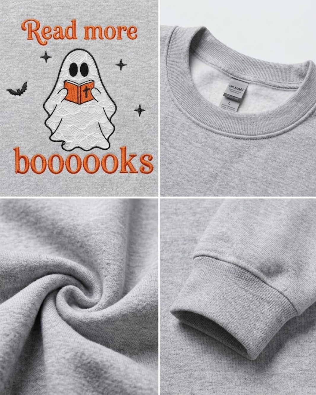 Read More Boooooks Lace Applique Sweatshirt — mockup 2