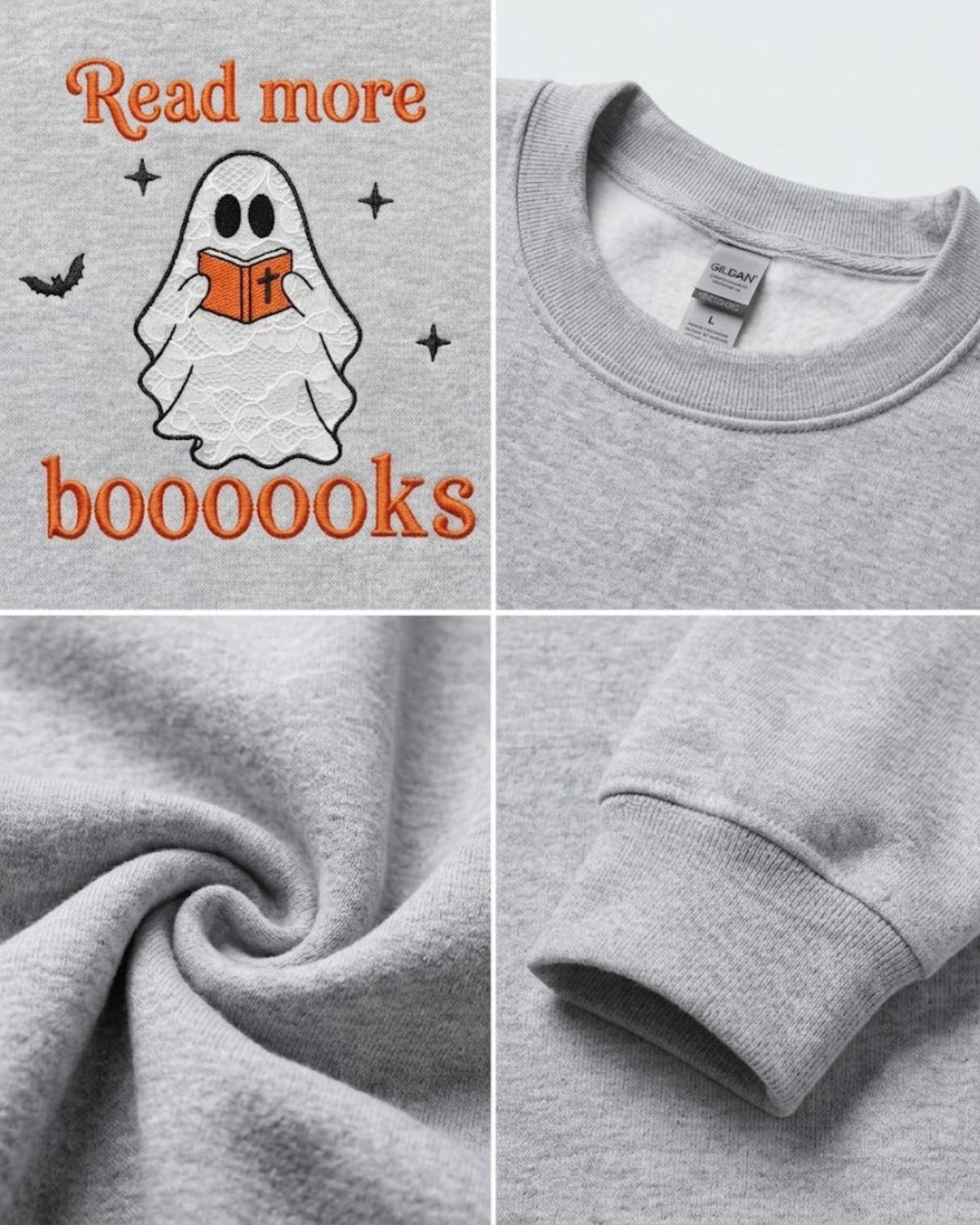 Read More Boooooks Lace Applique Sweatshirt — mockup 2