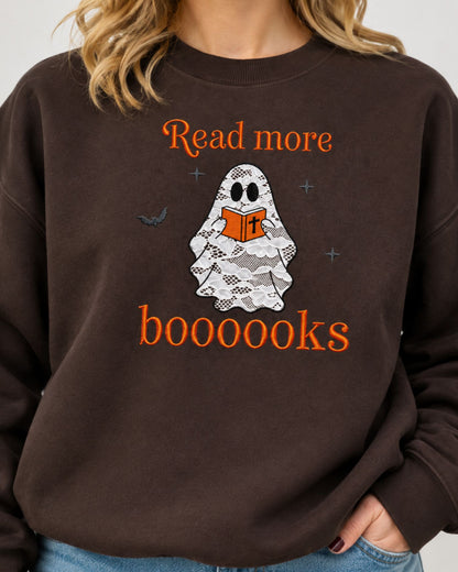 Read More Boooooks Lace Applique Sweatshirt — mockup 5