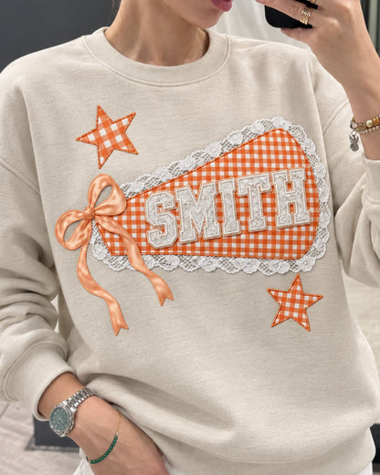 Teacher Custom Name Lace Patchwork Sweatshirt — mockup 4