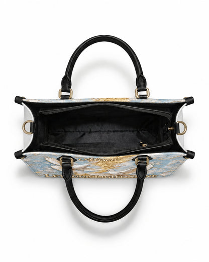Personalized Let Your Light Shine Leather Handbag — mockup 5