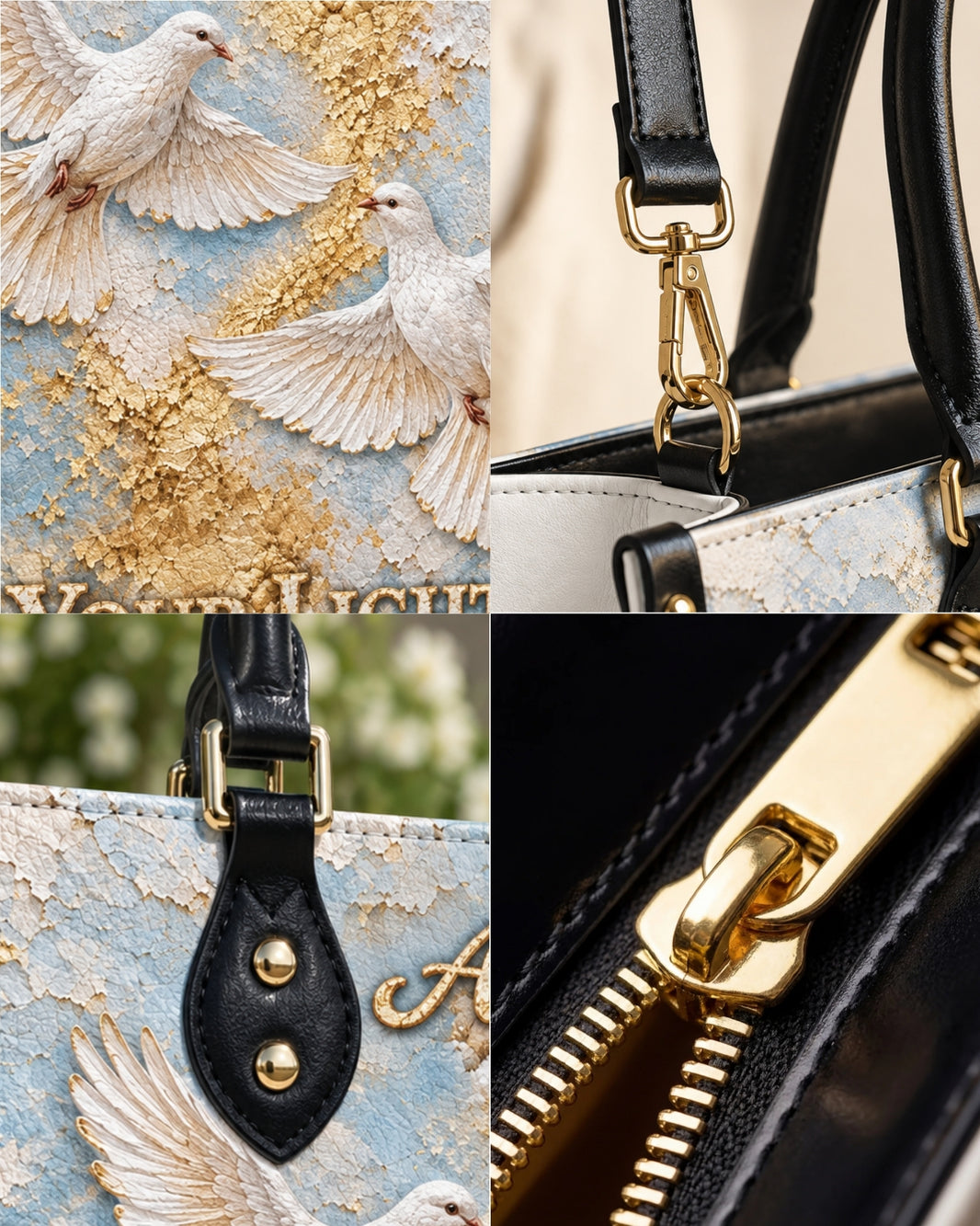 Personalized Let Your Light Shine Leather Handbag — mockup 7