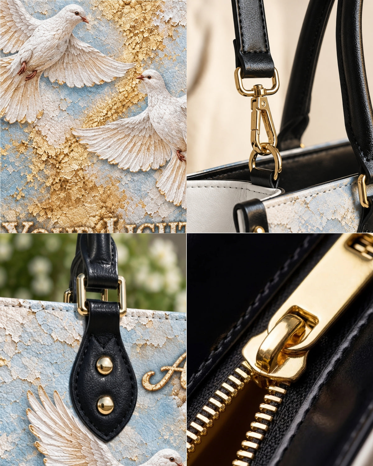 Personalized Let Your Light Shine Leather Handbag — mockup 7