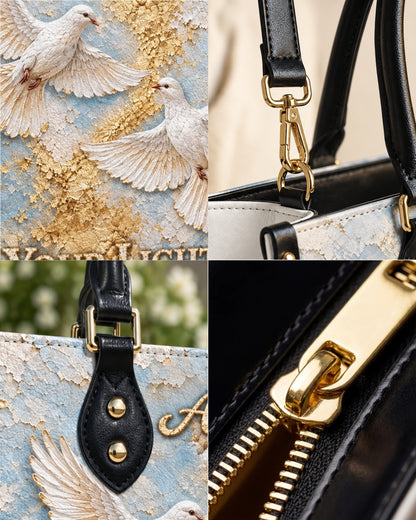 Personalized Let Your Light Shine Leather Handbag — mockup 7