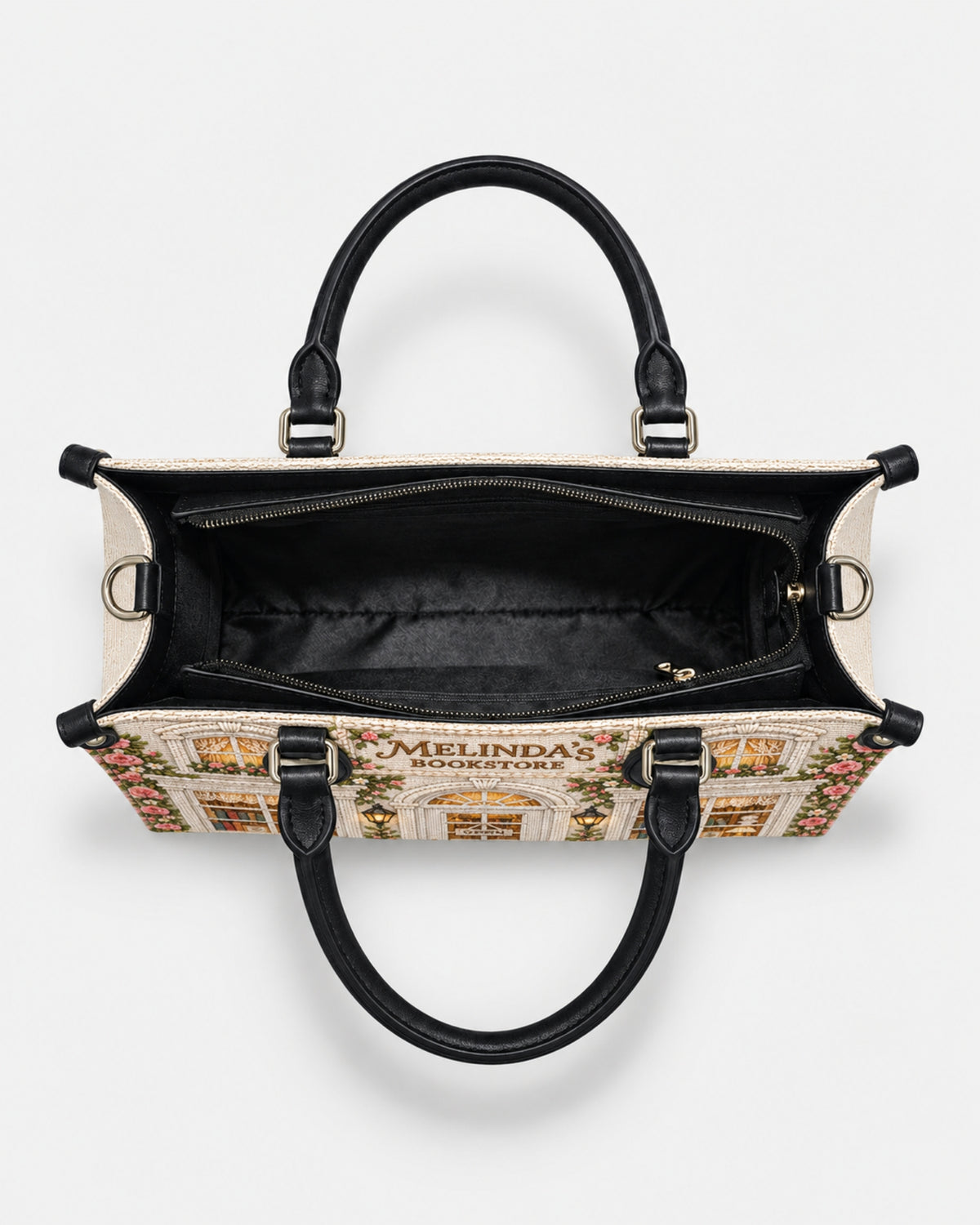 Personalized Garden Bookstore Leather Handbag — mockup 5