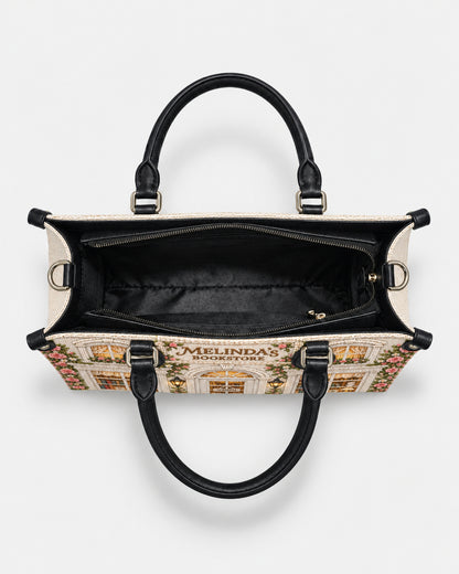 Personalized Garden Bookstore Leather Handbag — mockup 5