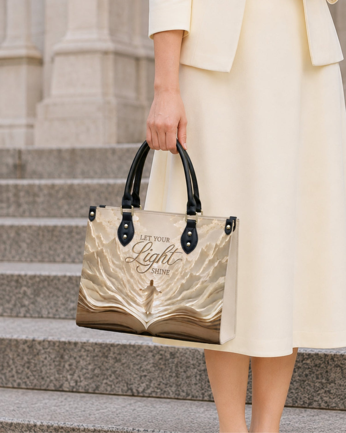 Let Your Light Shine Christian Leather Handbag