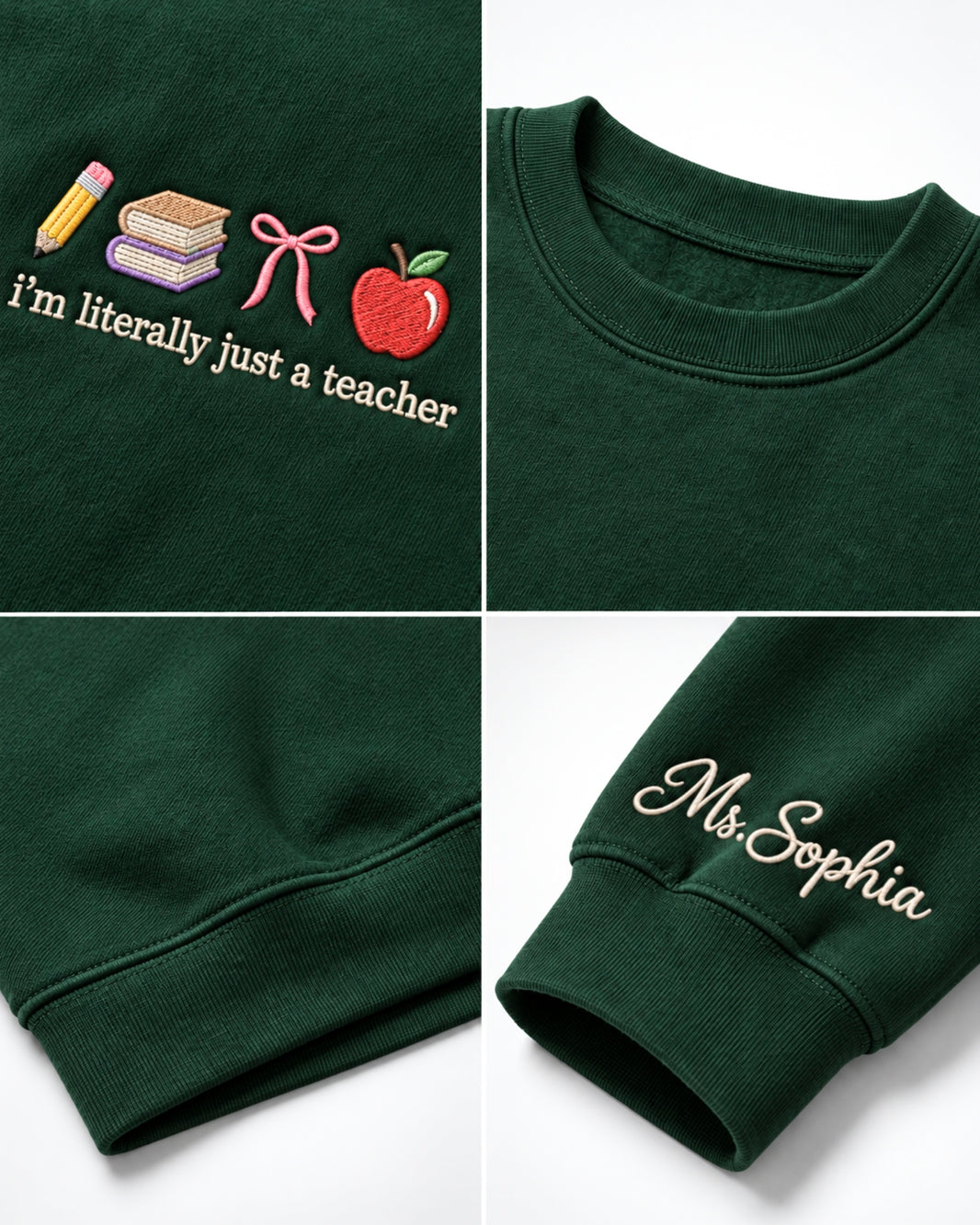 I'm Literally Just a Teacher Embroidered Sweatshirt — mockup 2