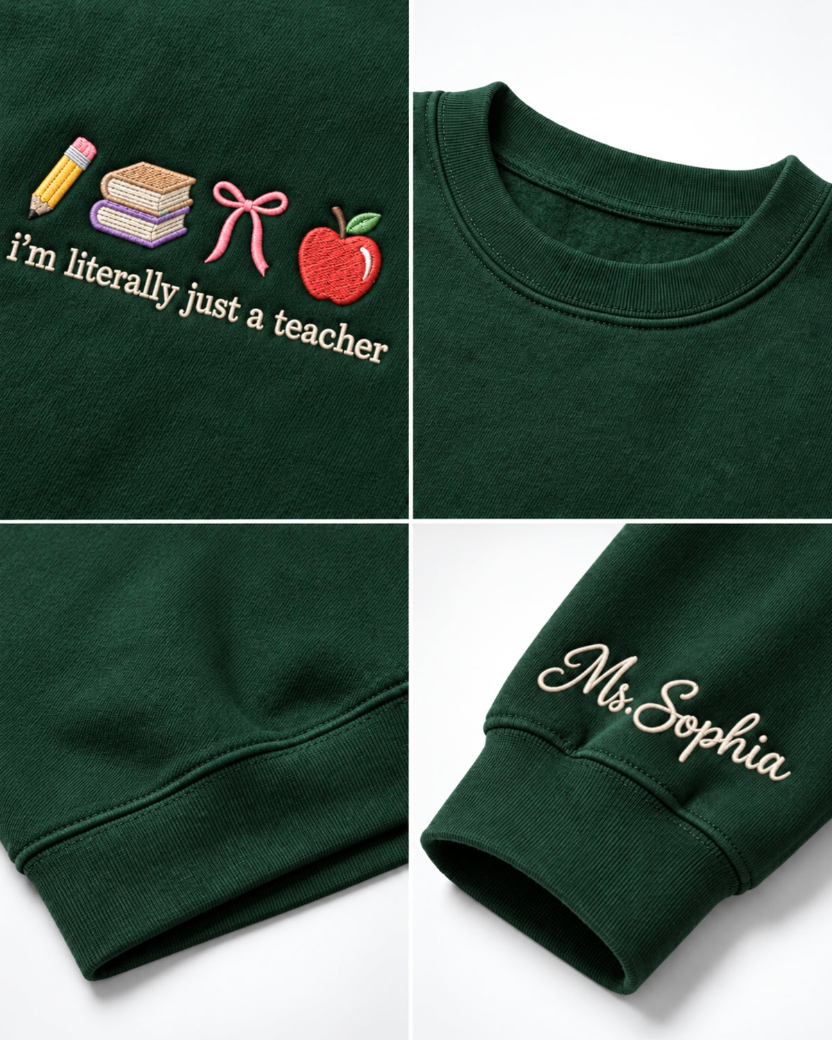 I'm Literally Just a Teacher Embroidered Sweatshirt — mockup 2