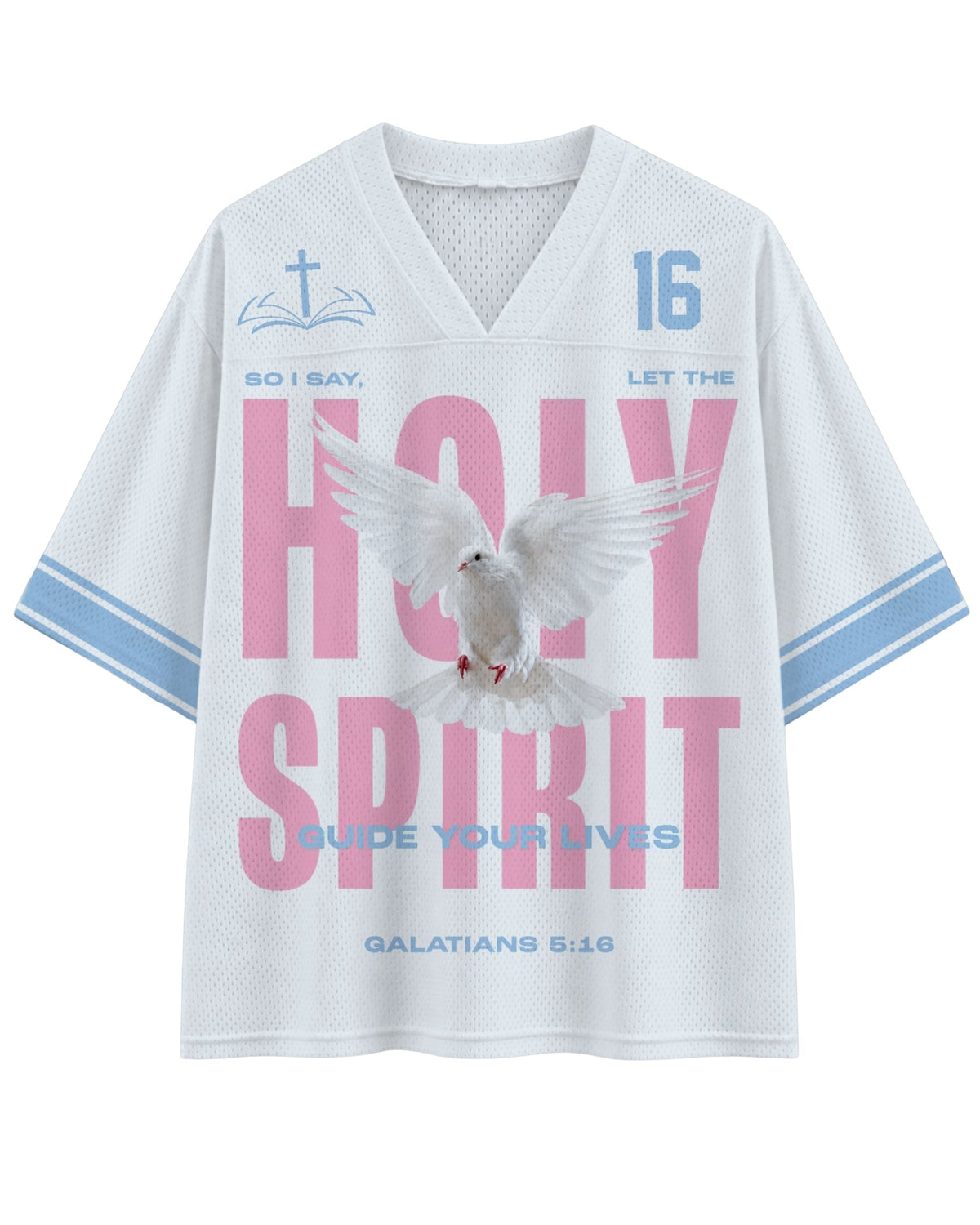 Let The Holy Spirit Guide Your Lives Mesh Jersey mockup 6