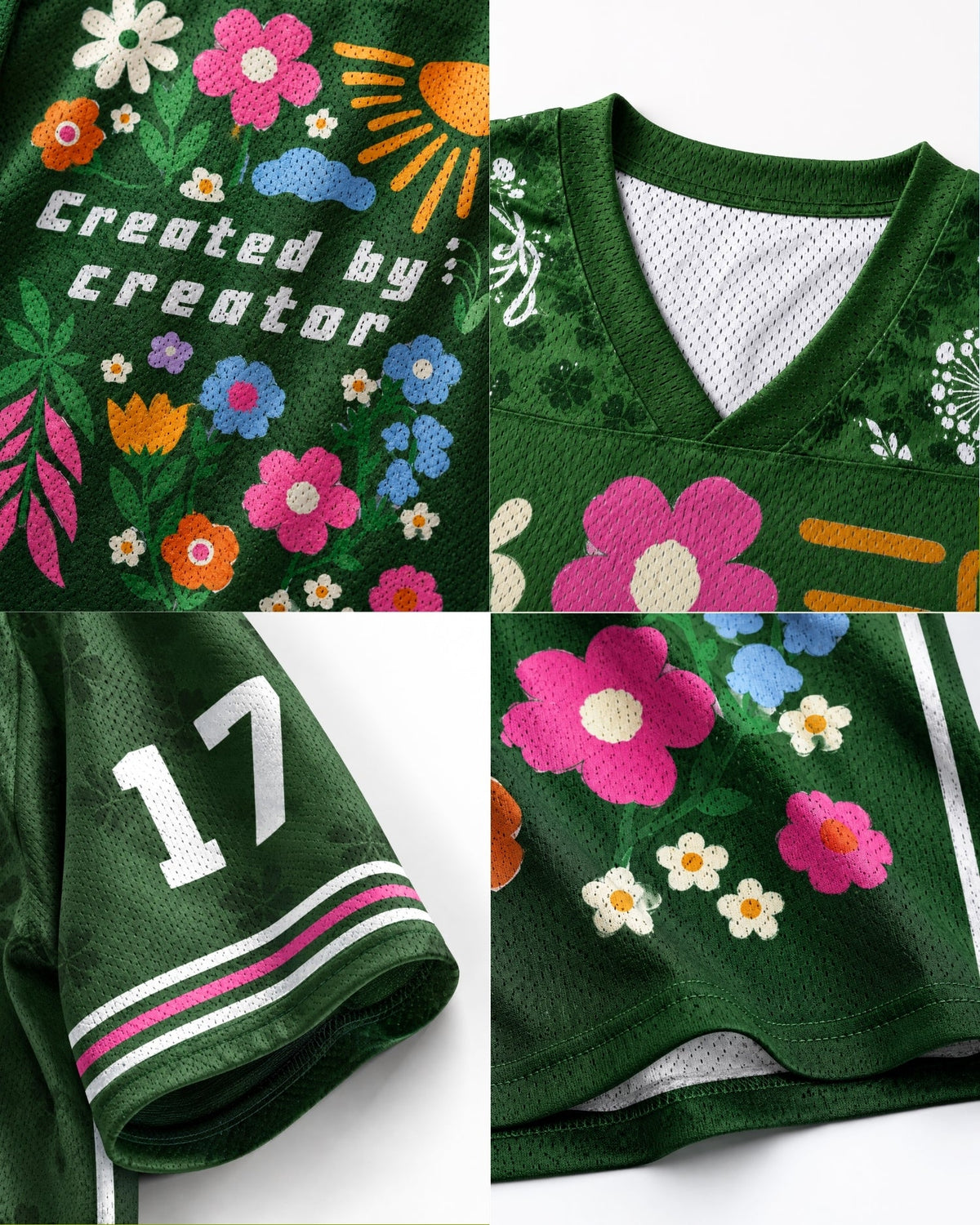 Created By The Creator Floral Mesh Jersey mockup 2