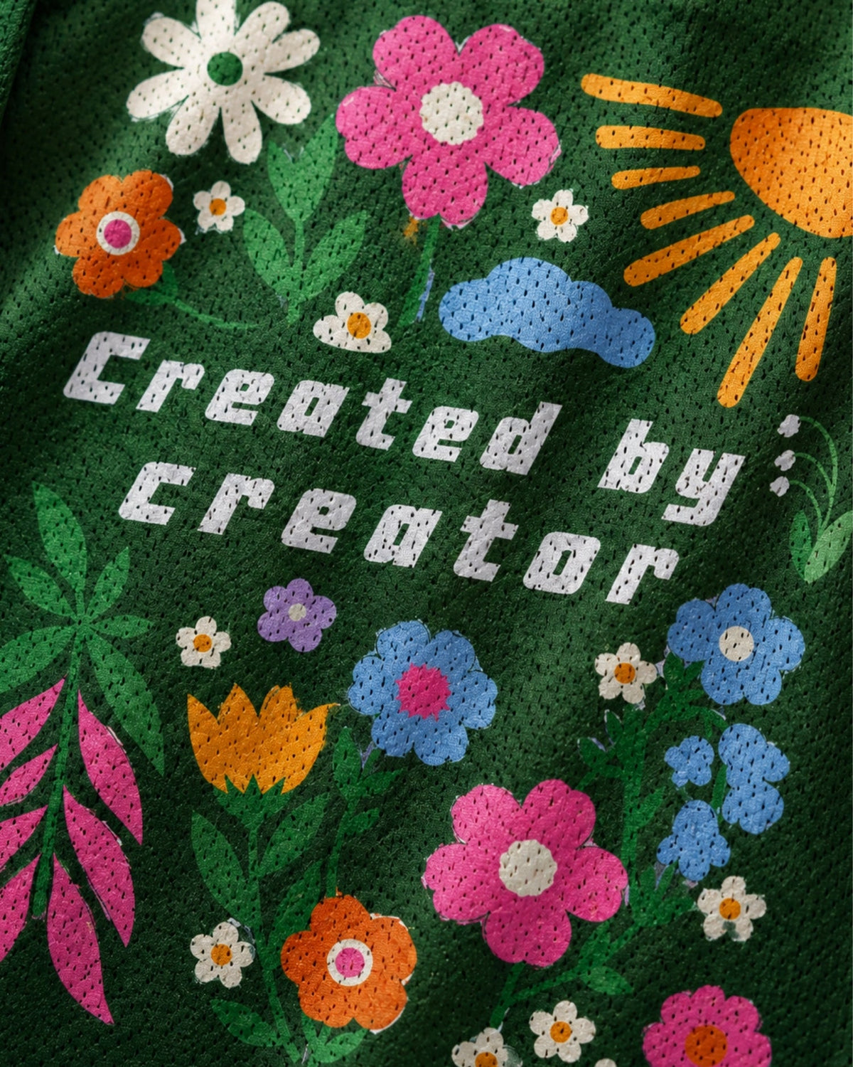 Created By The Creator Floral Mesh Jersey mockup 3