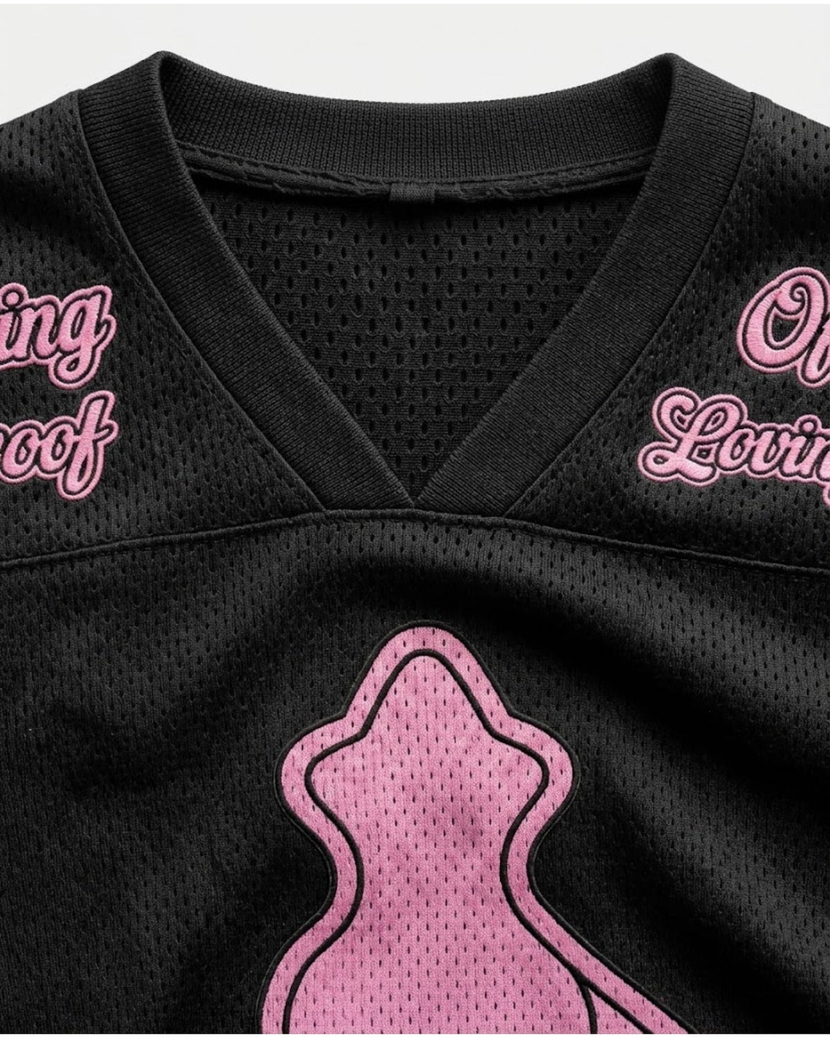 Living Proof of A Loving God Mesh Jersey mockup 4