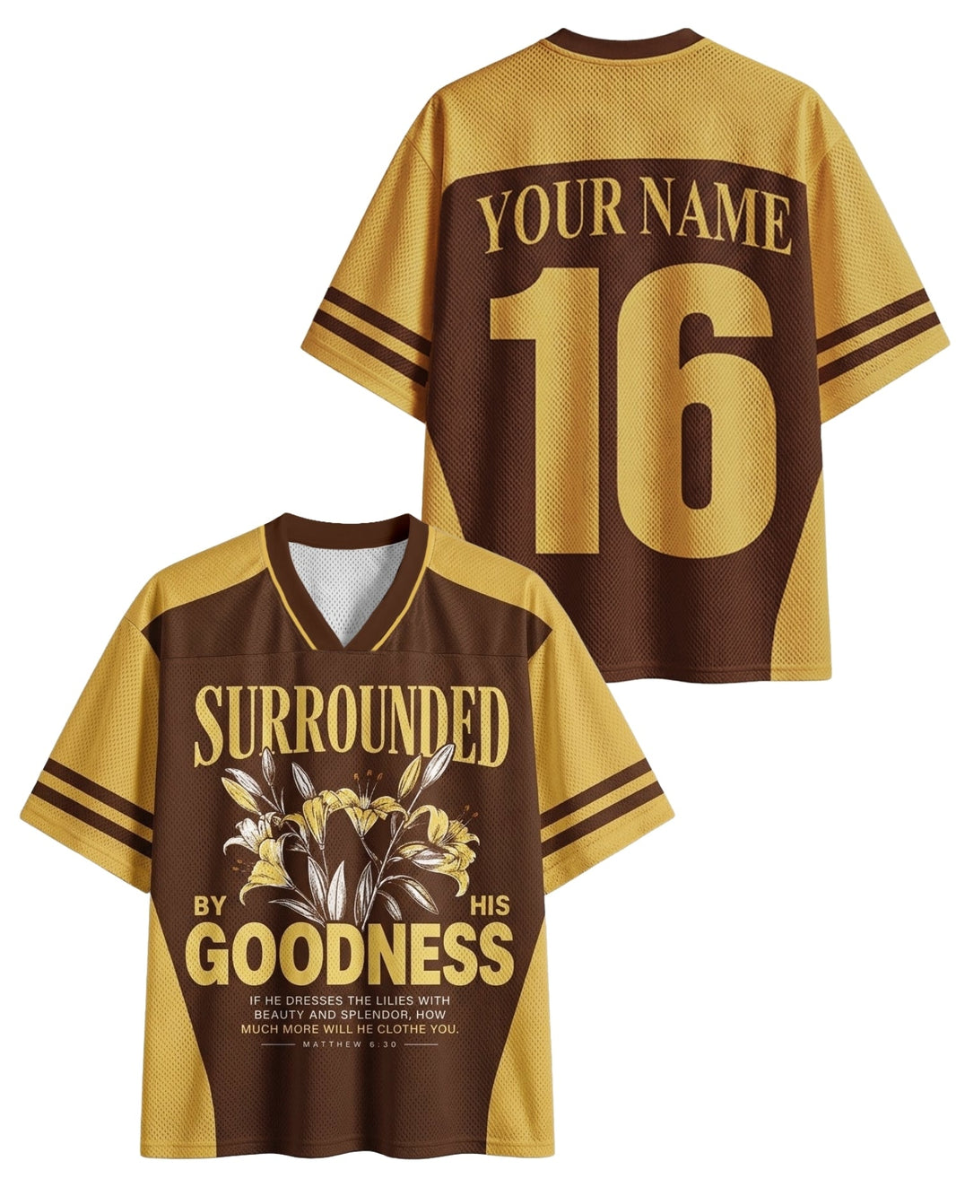 Surrounded By His Goodness Mesh Jersey mockup 1