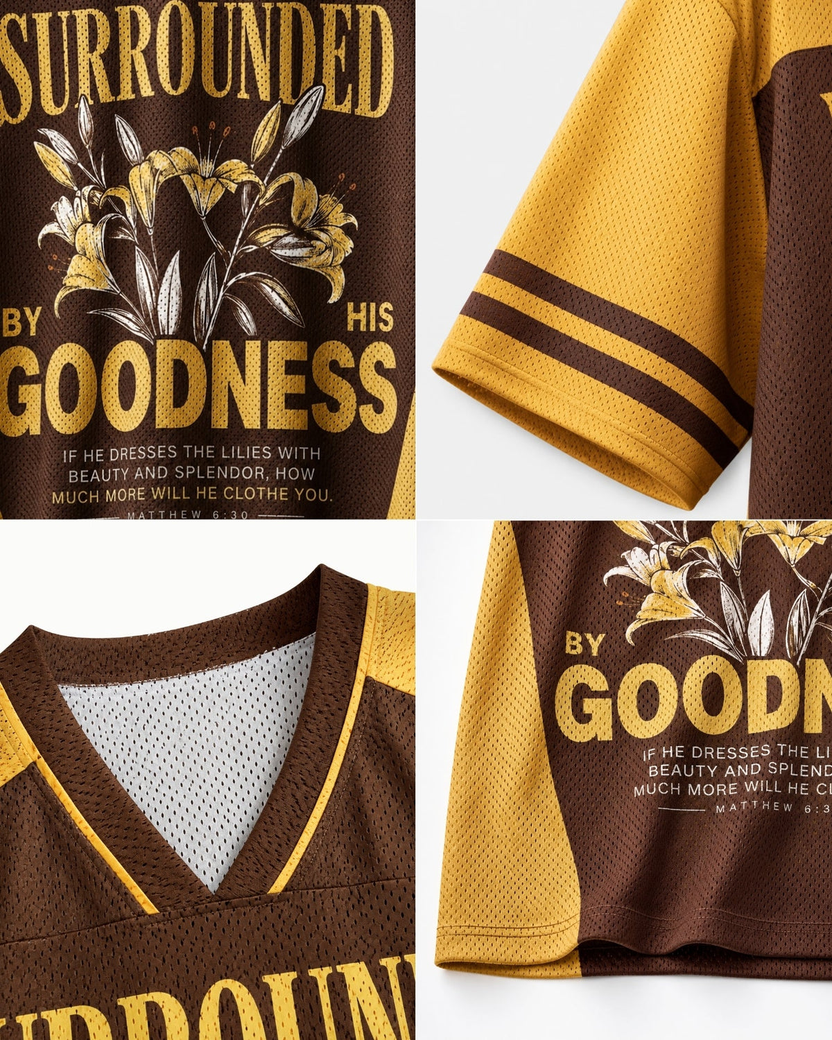 Surrounded By His Goodness Mesh Jersey mockup 2