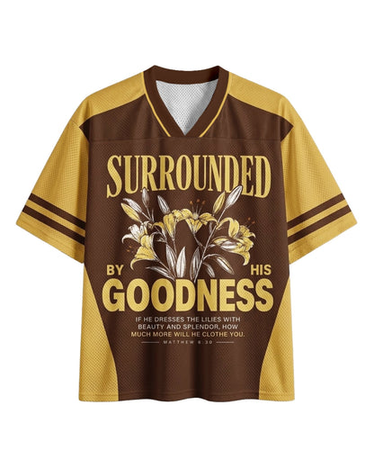 Surrounded By His Goodness Mesh Jersey mockup 6