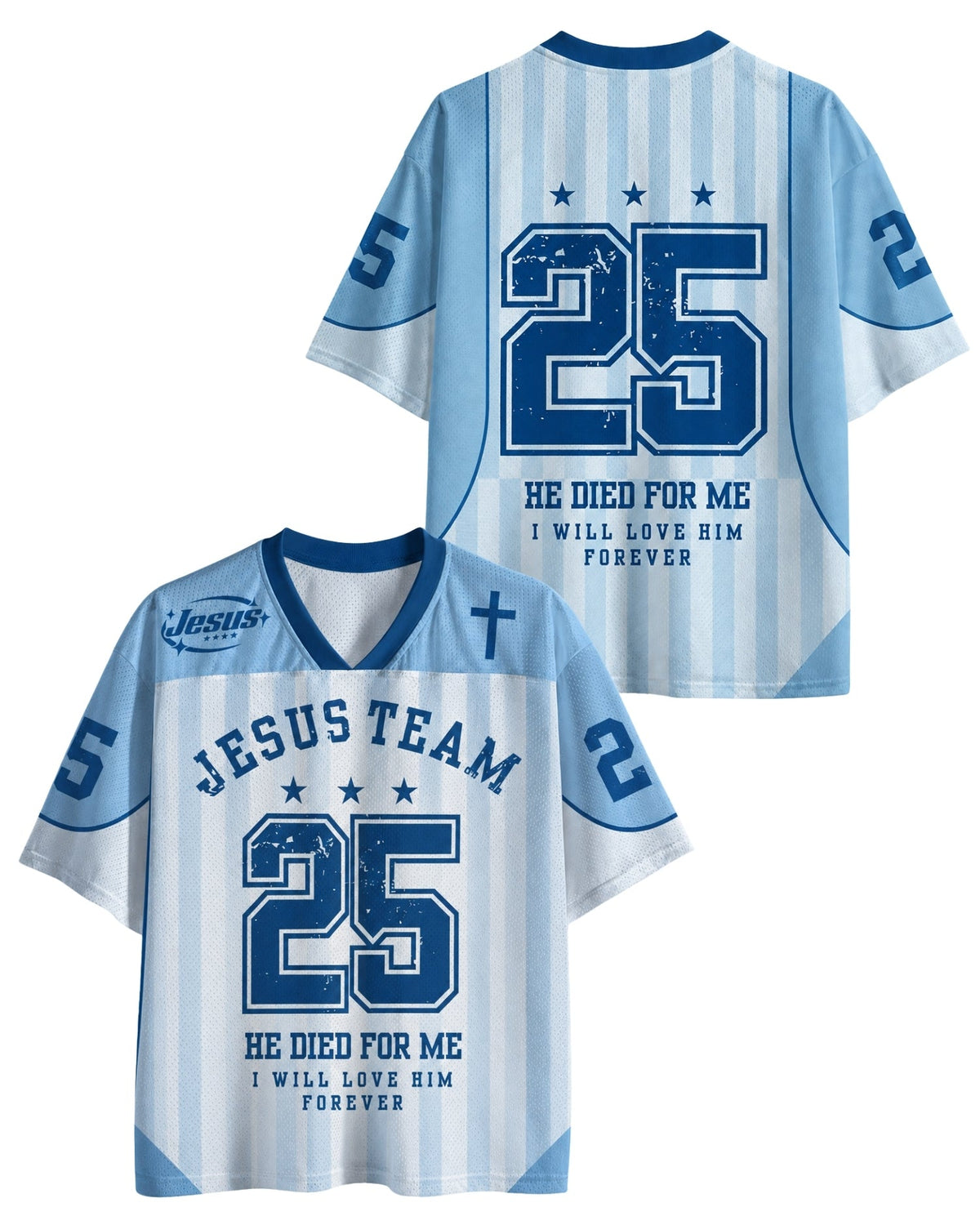Jesus Team I Will Love Him Forever Mesh Jersey mockup 1