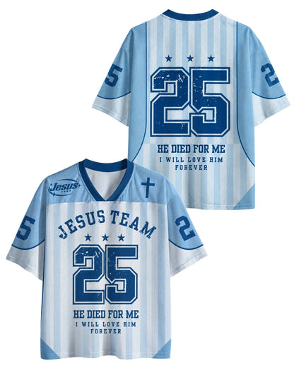 Jesus Team I Will Love Him Forever Mesh Jersey mockup 1