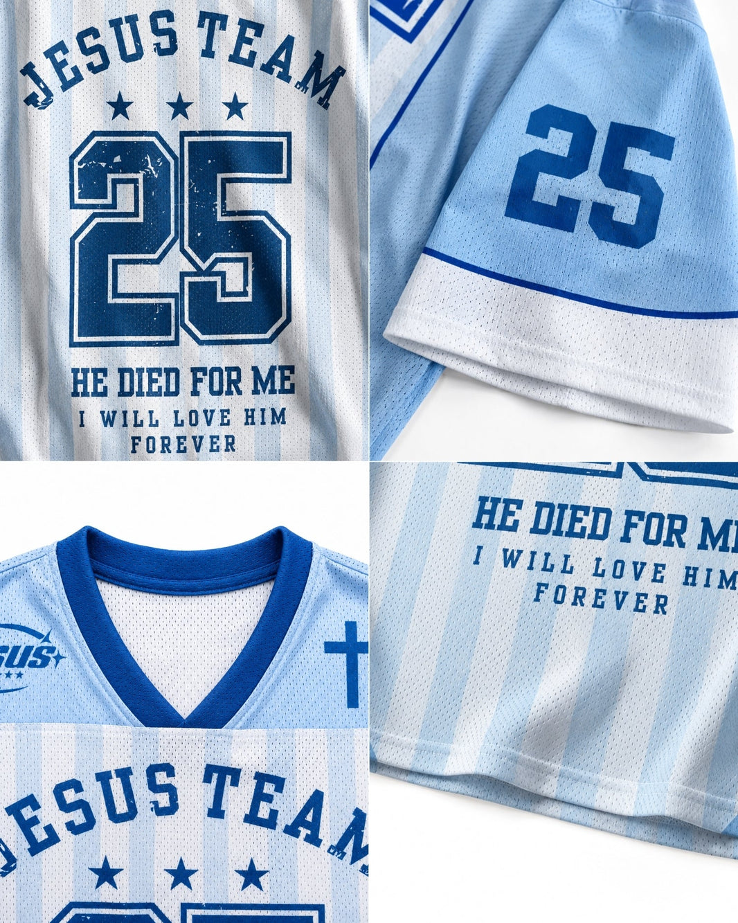 Jesus Team I Will Love Him Forever Mesh Jersey mockup 2