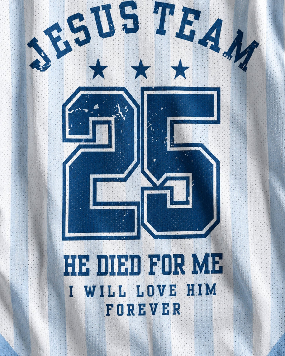 Jesus Team I Will Love Him Forever Mesh Jersey mockup 3
