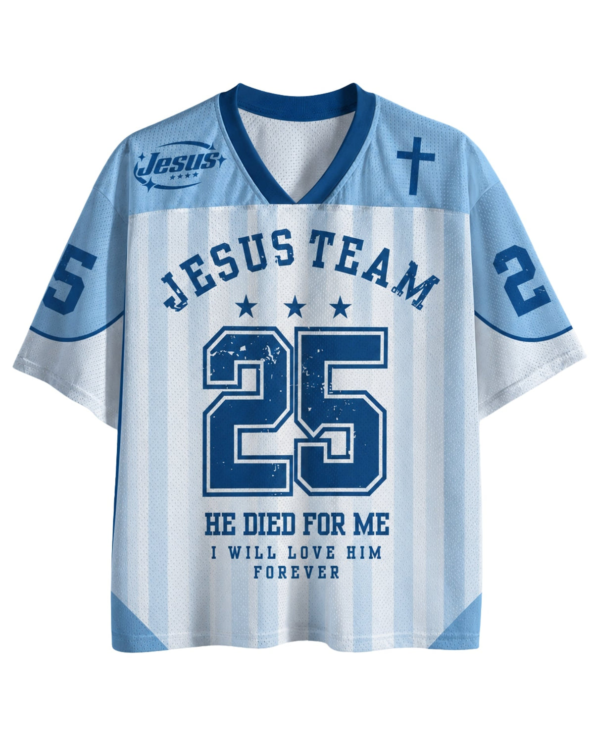 Jesus Team I Will Love Him Forever Mesh Jersey mockup 6