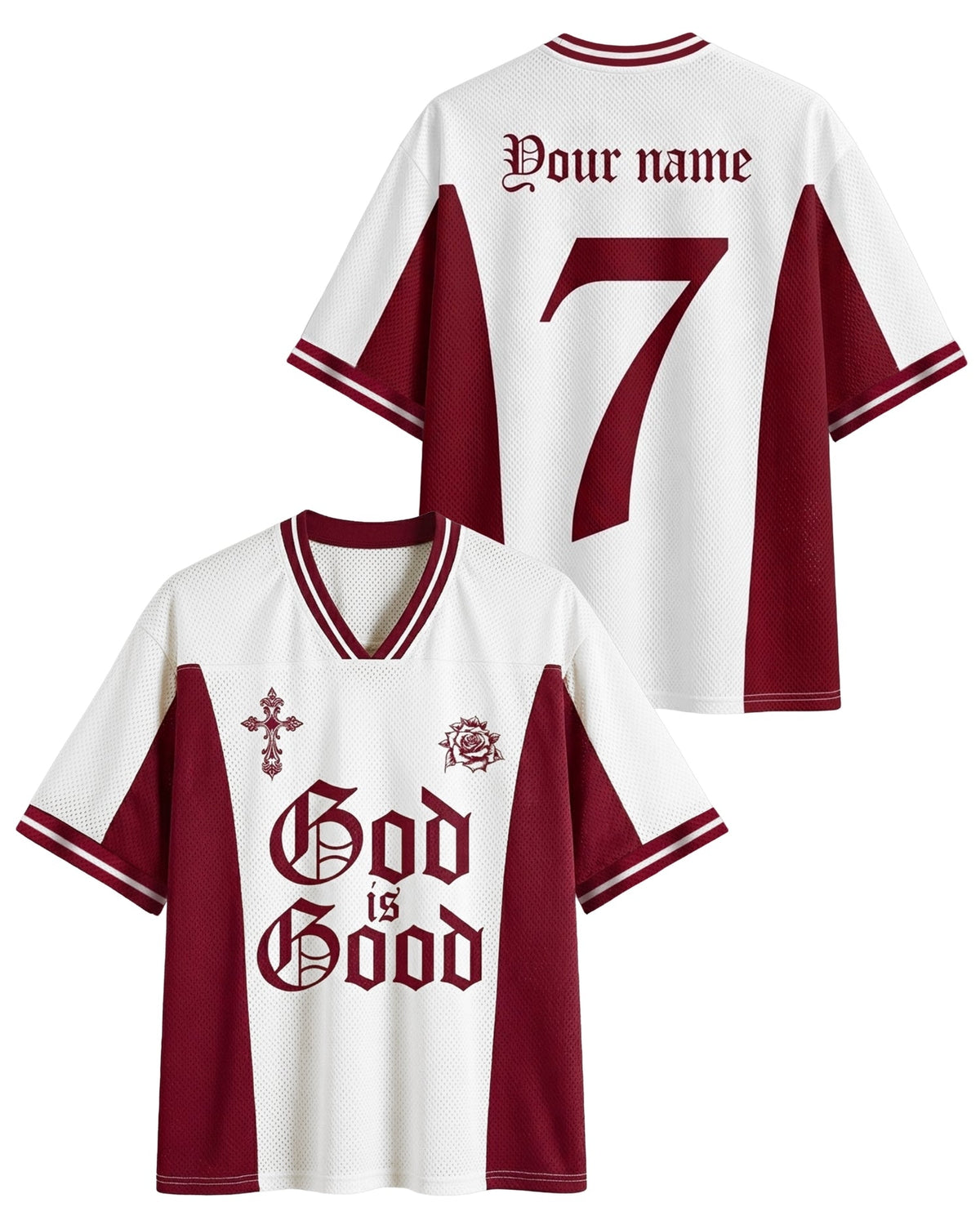 God Is Good Mesh Jersey mockup 1
