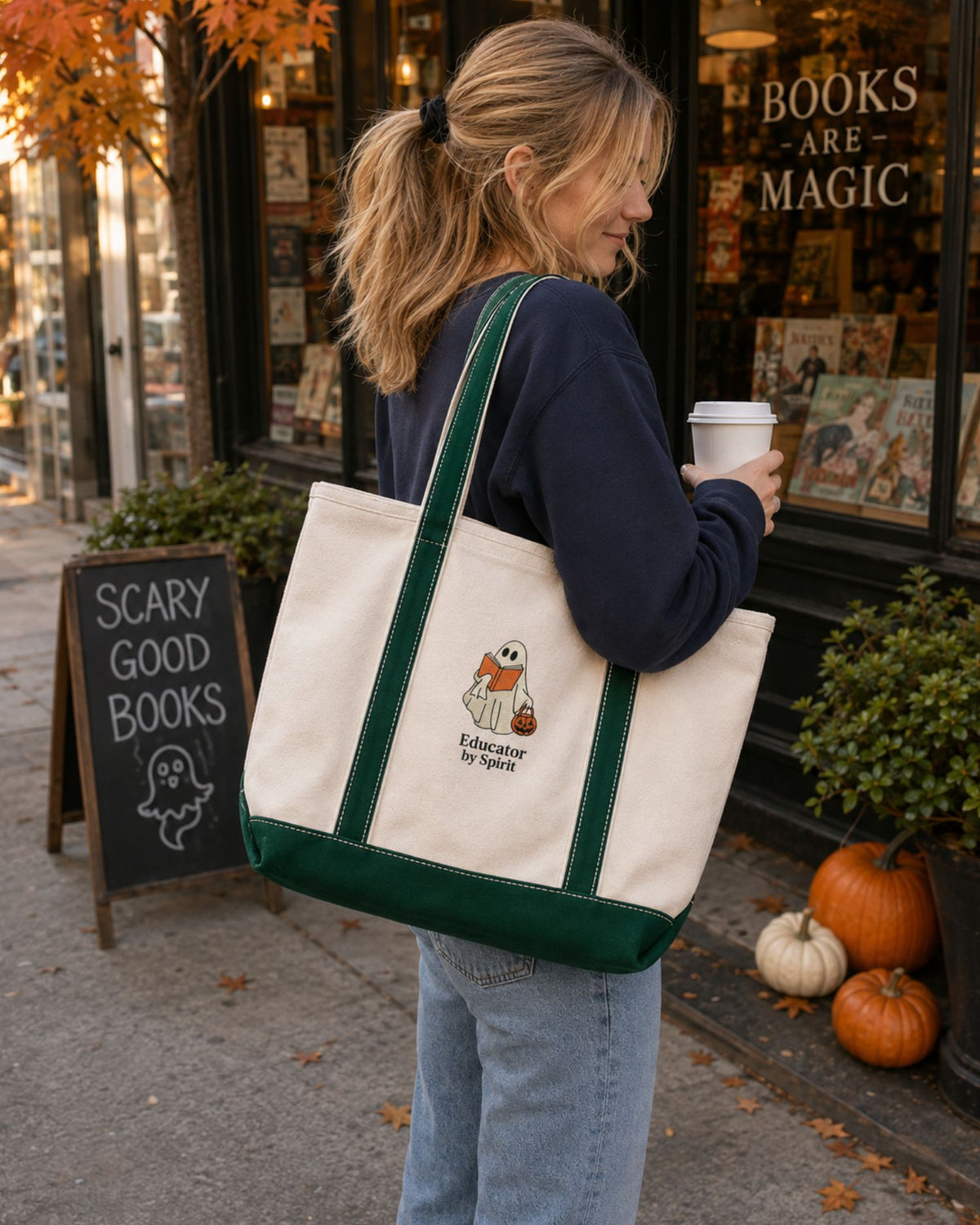 Educator By Spirit Embroidered Tote Bag — mockup 2