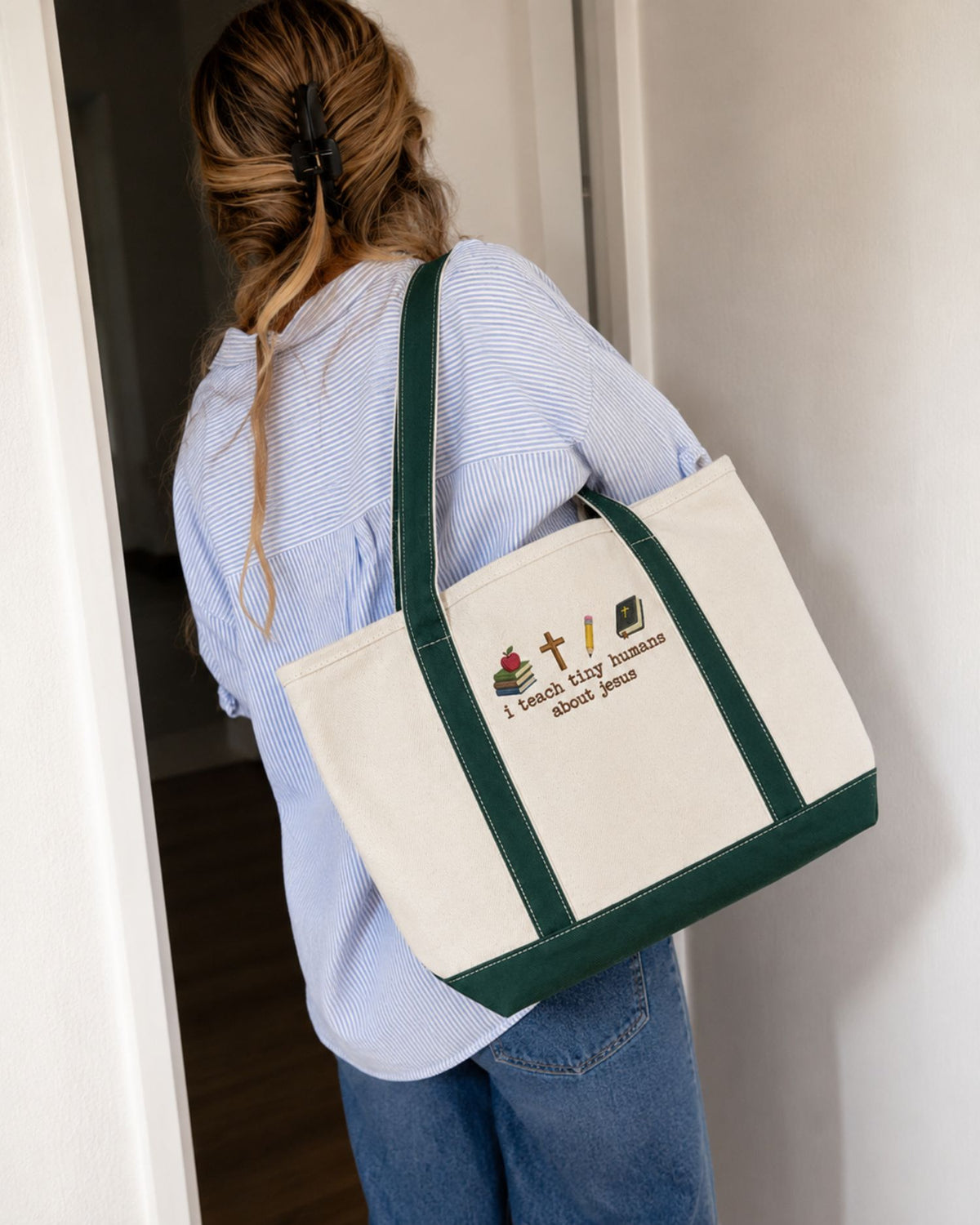 Christian Teacher Tote Bag — mockup 2
